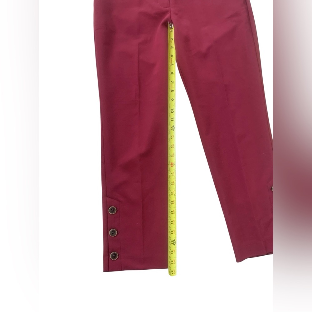 Ann Taylor Factory Cranberry Ankle Pants Button Hem Career Workwear Size 6 - Picture 4 of 6
